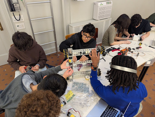 Square goBILDA chassis with mecanum wheels and motor mounts